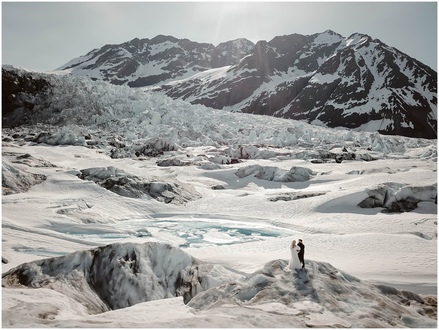 Alaska Helicopter Summer Glacier Elopement, Untethered Journeys, Brit Nicole Photography, Texas Adventure Elopements, ice wedding, alaska wedding, alaska elopement